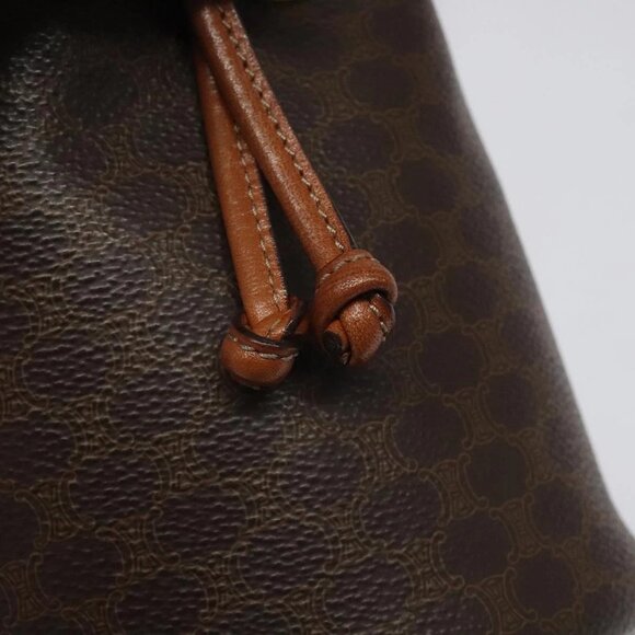 CELINE Macadam Canvas Shoulder Bag PVC Leather Brown Auth - Picture 11 of 16